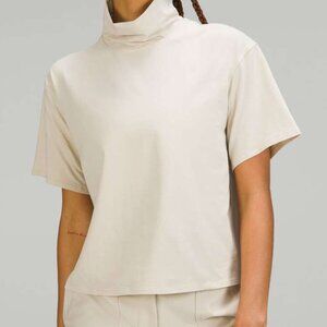 Lululemon Relaxed-Fit Cotton-BlendTurtleneck T-Shirt - Natural Ivory SZ 12 NWOT